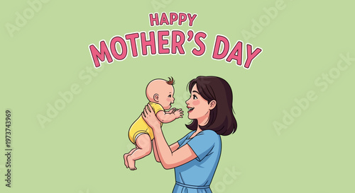 Woman holding baby on mothers day.