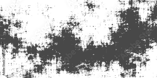 An abstract vintage grunge background featuring black ink splat textures and a floral spray pattern within a dirty paint splash border design illustration