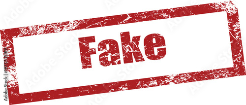 Red Grunge Fake Stamp Isolated on White Background