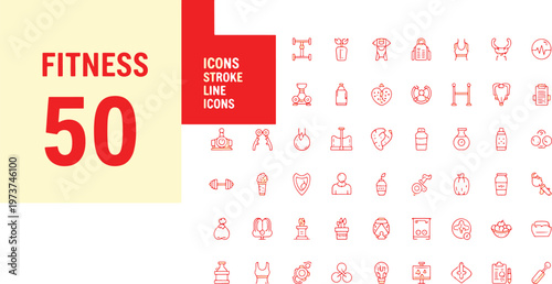 4k fitness motivation video footage with stroke line icons and workout goal