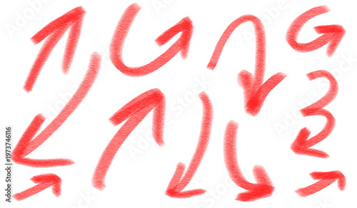 set of Hand drawn red Arrows	
