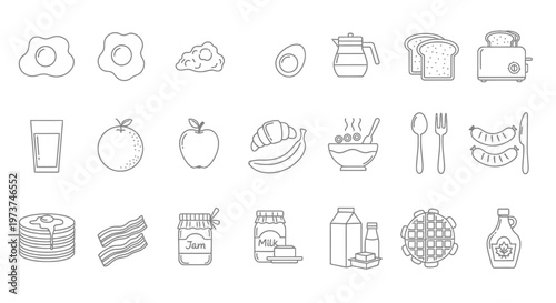 Collection of food and drink icons.