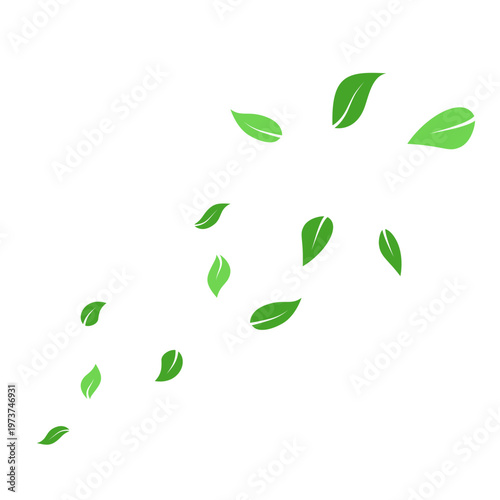 Earth Day Falling Green Leaves Illustration
