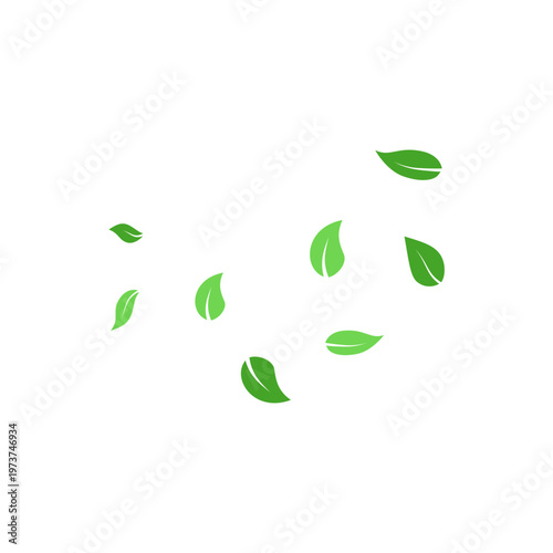 Earth Day Falling Green Leaves Illustration