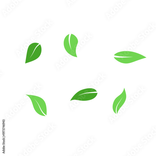 Earth Day Falling Green Leaves Illustration