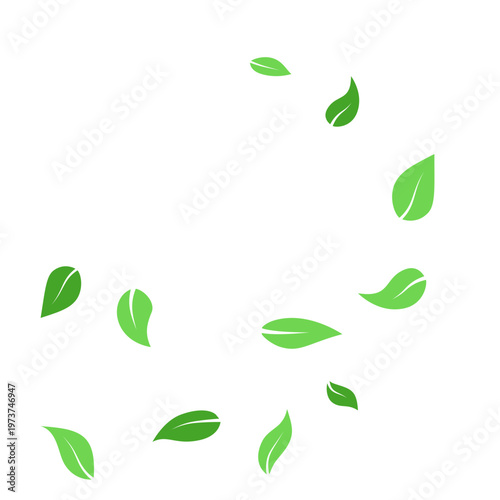 Earth Day Falling Green Leaves Illustration