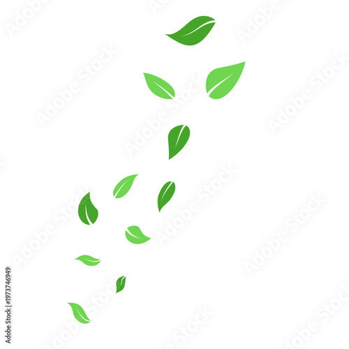 Earth Day Falling Green Leaves Illustration