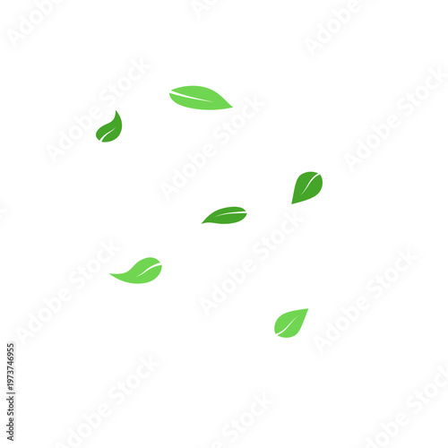 Earth Day Falling Green Leaves Illustration