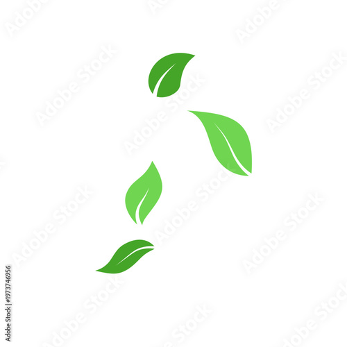 Earth Day Falling Green Leaves Illustration