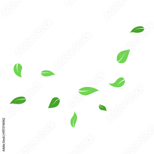 Earth Day Falling Green Leaves Illustration