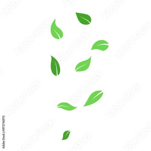 Earth Day Falling Green Leaves Illustration