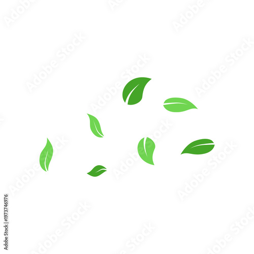 Earth Day Falling Green Leaves Illustration