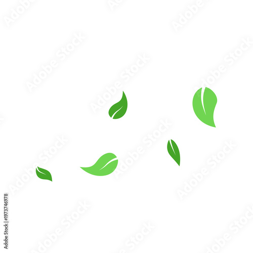 Earth Day Falling Green Leaves Illustration