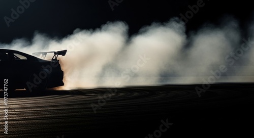 Racing Car Drifting at Night Time.