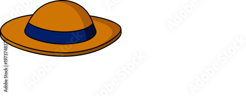 Vintage-style fedora hat with a wide brim and two-toned color bands