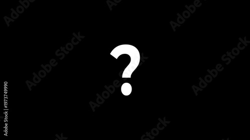 White question mark symbol on black background inquiry puzzled expression confusion concept question symbol