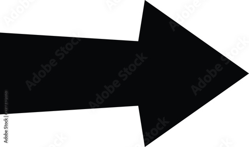 Large black right pointing arrow symbol for direction indication