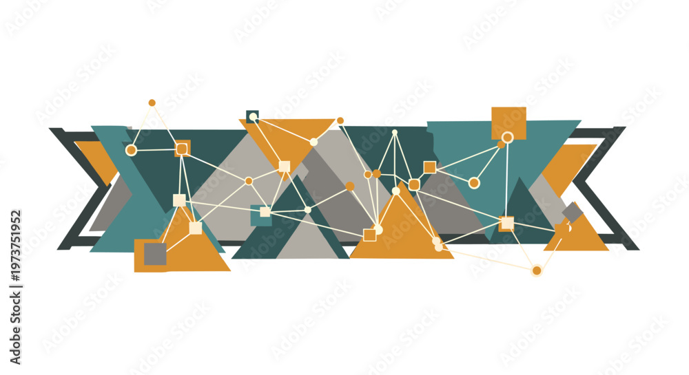 Εκτύπωση καμβά Modern abstract design featuring geometric shapes creates a sense of dynamism and innovation, perfect for marketing materials or website backgrounds