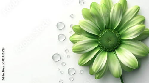 Green flower isolated on a white background