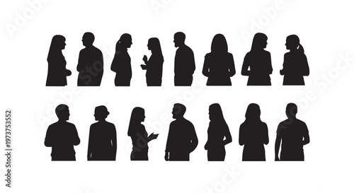 A close-up view of a series of identical black pawn chess pieces arranged in two rows