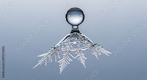 Crystal Ice Crystal Formation Under Microscope.