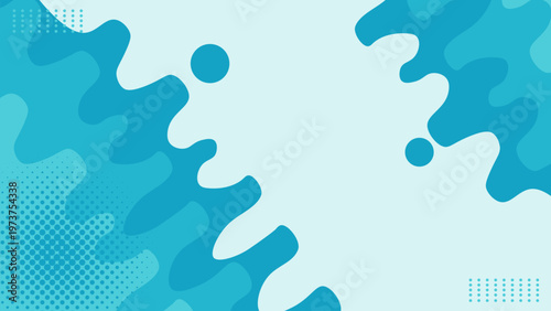 Blue Rounded Lines Background Abstract Liquid Shape Dashed Lines and Dots. Eps 10
