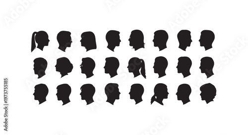 A collection of black and white circular objects arranged in a grid pattern for visual analysis