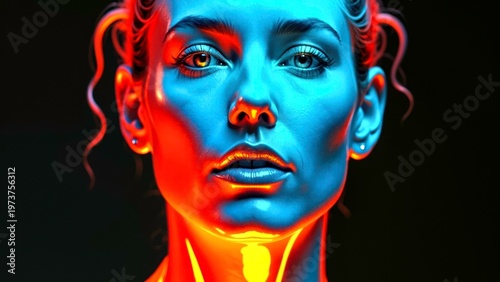 Futuristic Woman Portrait Dual Lighting