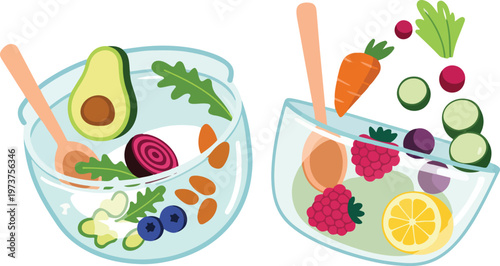 vegetables on a white