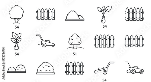 icons of gardening and yard work.