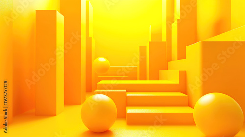 Abstract yellow geometric background design ideal for modern visuals