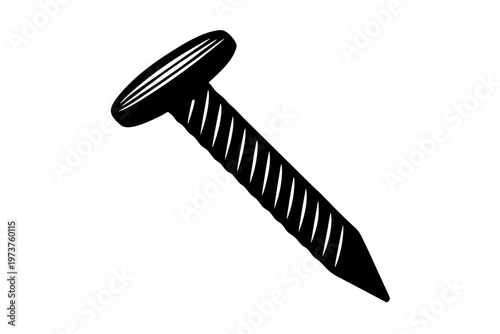  metal wire nail icon vector, nail silhouette vector