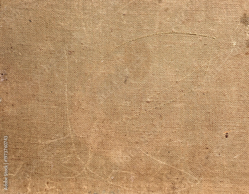 Macro Texture of Weathered Vintage Book Envelope, Scratched Old Book Cover Fabric, Distressed Brown Textile Background for Scrapbooking