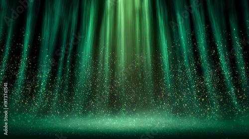 Abstract light streams illuminate a dark surface, casting a magical glow