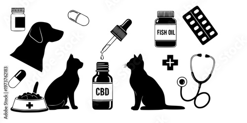 Pet Supplements CBD Oil Wellness Dropper Icon