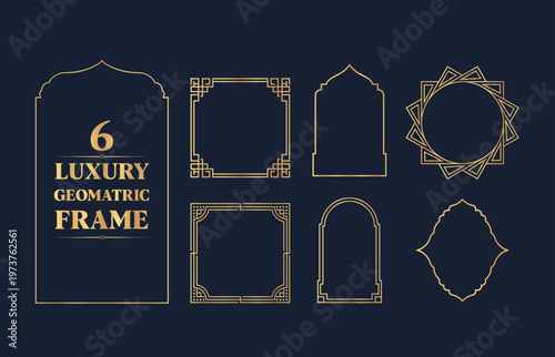 Luxury Golden Geometric Frames Set