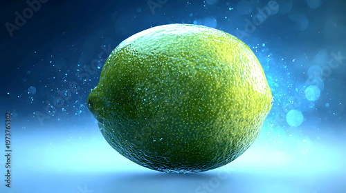 A refreshing lime with an eye-catching background