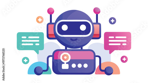 Artificial Intelligence AI Chatbot Automation Robotics Flat Icon Set Modern Vector Collection