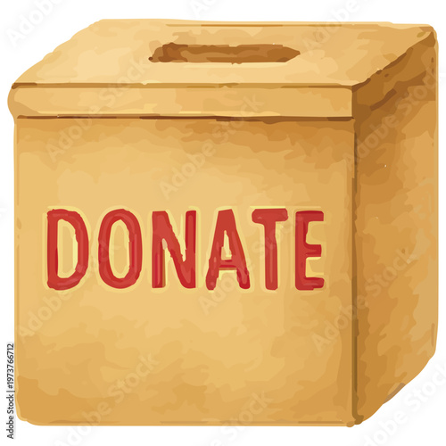 Classic Donation Box for Charity Fundraising, Nonprofit Campaign, and Public Giving Support
