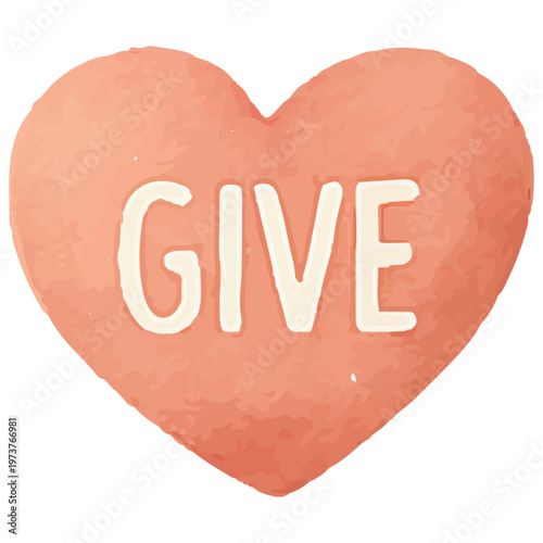 Give Heart Symbol for Charity Campaign, Donation Message, and Nonprofit Giving Concept