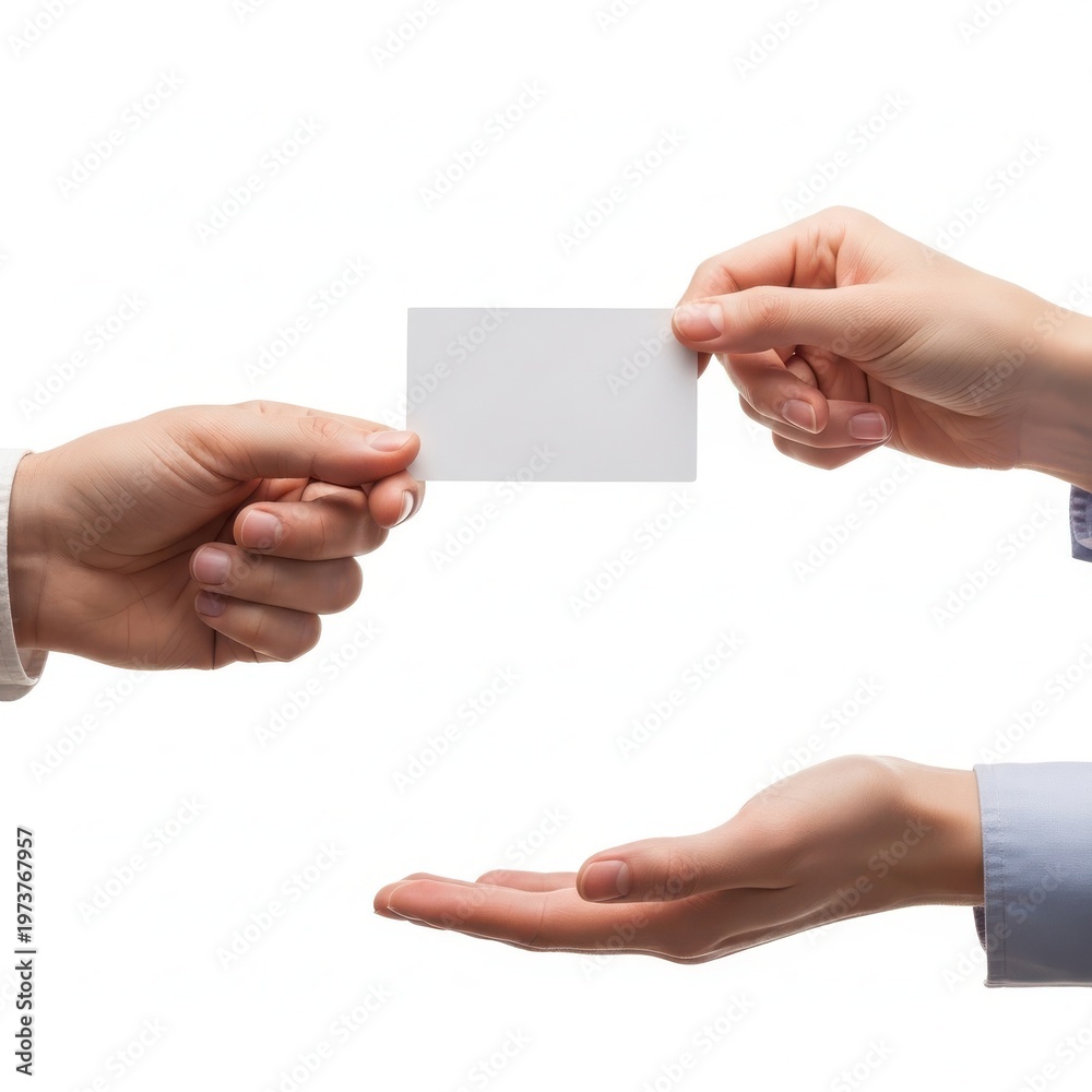 Obraz premium Two hands in a gesture of offering or giving something small.
