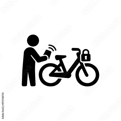 Smart Bicycle Sharing Unlock Icon