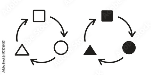 Adaptation icon set. black Illustration for graphic and web design.