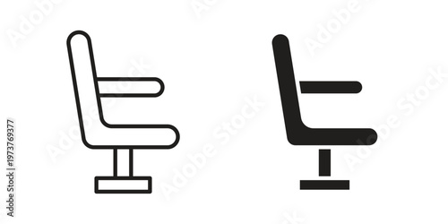 Airplane seat icon set. black Illustration for graphic and web design.