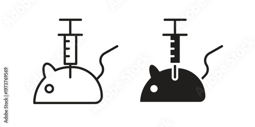 Animal testing icon set. black Illustration for graphic and web design.