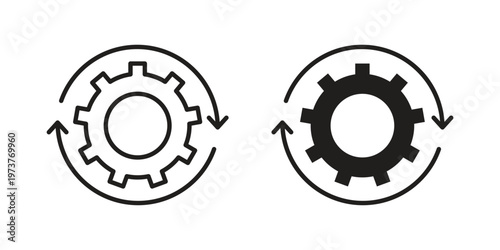 Automation icon set. black Illustration for graphic and web design.