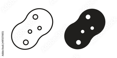 Bath sponge icon set. black Illustration for graphic and web design.