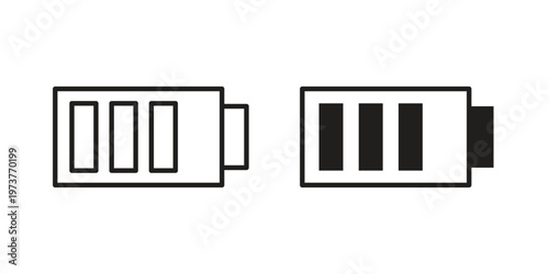 Battery icon set. black Illustration for graphic and web design.
