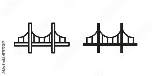Bridge icon set. black Illustration for graphic and web design.