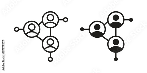 Business Connections icon set. black Illustration for graphic and web design.